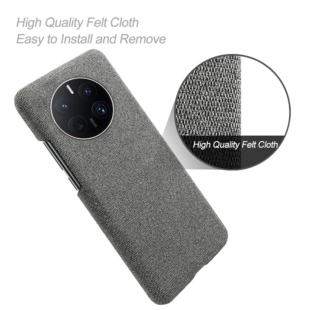 For Huawei Mate 50 Pro 4G Protective Case Anti-Scratch Hard PC+Cloth Phone Case Solid Color Shockproof Cover