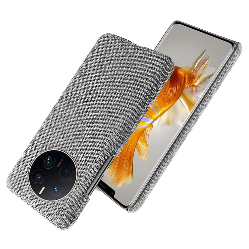 For Huawei Mate 50 Pro 4G Protective Case Anti-Scratch Hard PC+Cloth Phone Case Solid Color Shockproof Cover