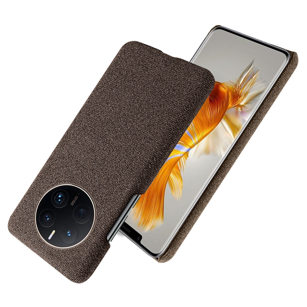 For Huawei Mate 50 Pro 4G Protective Case Anti-Scratch Hard PC+Cloth Phone Case Solid Color Shockproof Cover