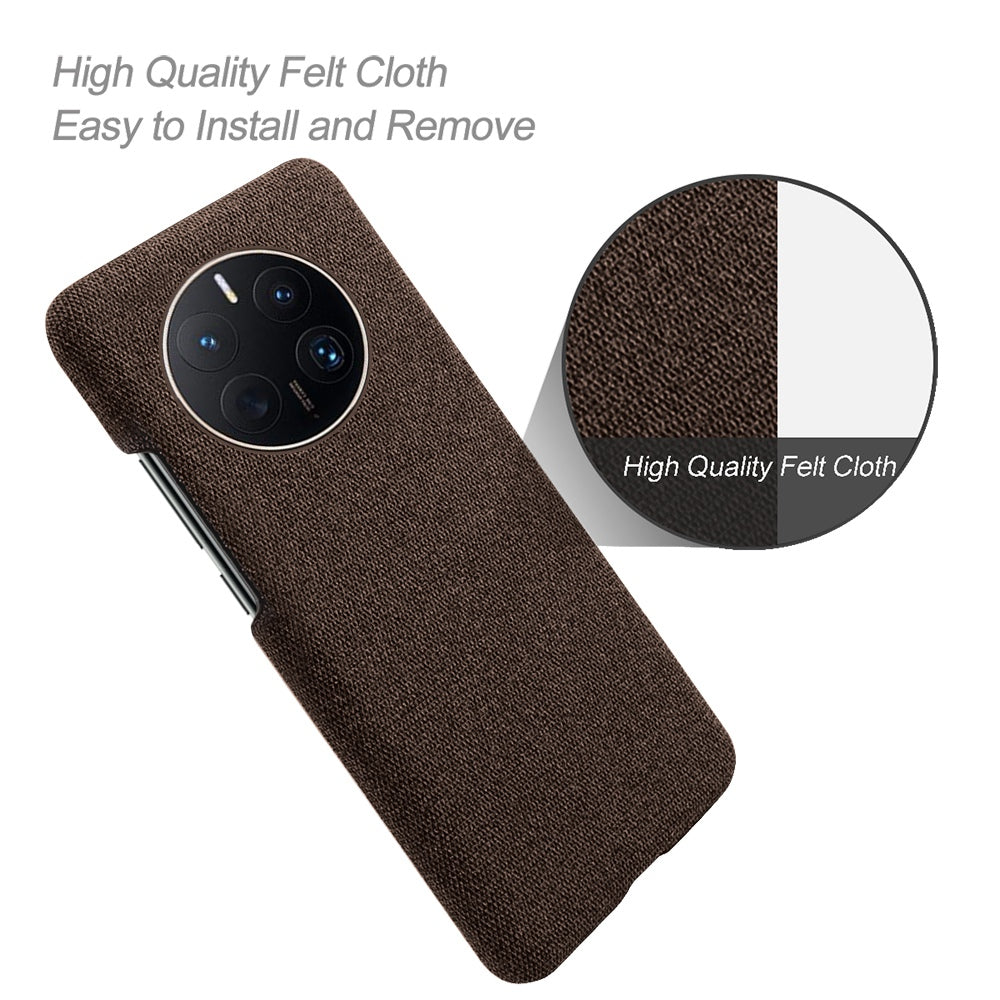 For Huawei Mate 50 Pro 4G Protective Case Anti-Scratch Hard PC+Cloth Phone Case Solid Color Shockproof Cover