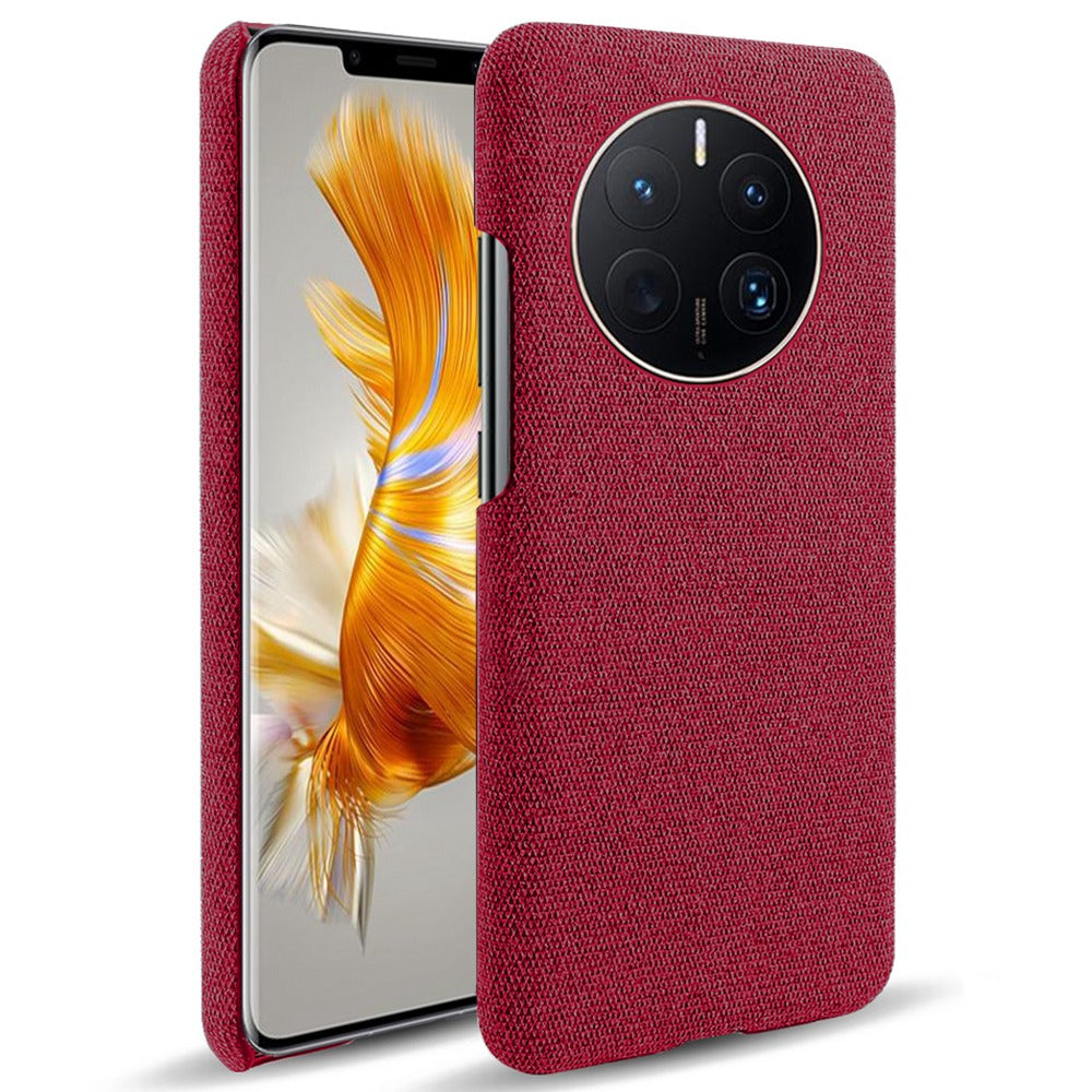 For Huawei Mate 50 Pro 4G Protective Case Anti-Scratch Hard PC+Cloth Phone Case Solid Color Shockproof Cover