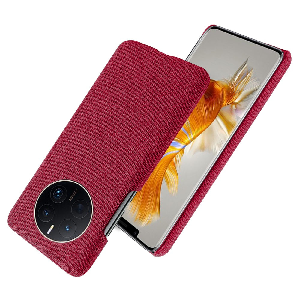 For Huawei Mate 50 Pro 4G Protective Case Anti-Scratch Hard PC+Cloth Phone Case Solid Color Shockproof Cover