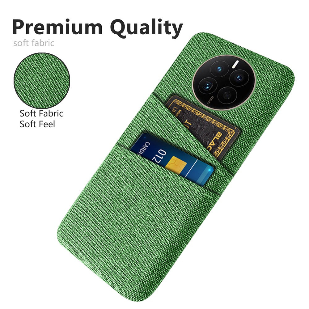For Huawei Mate 50 4G Cloth Texture Phone Anti-drop Case Dual Card Slots Design PC Protective Cover