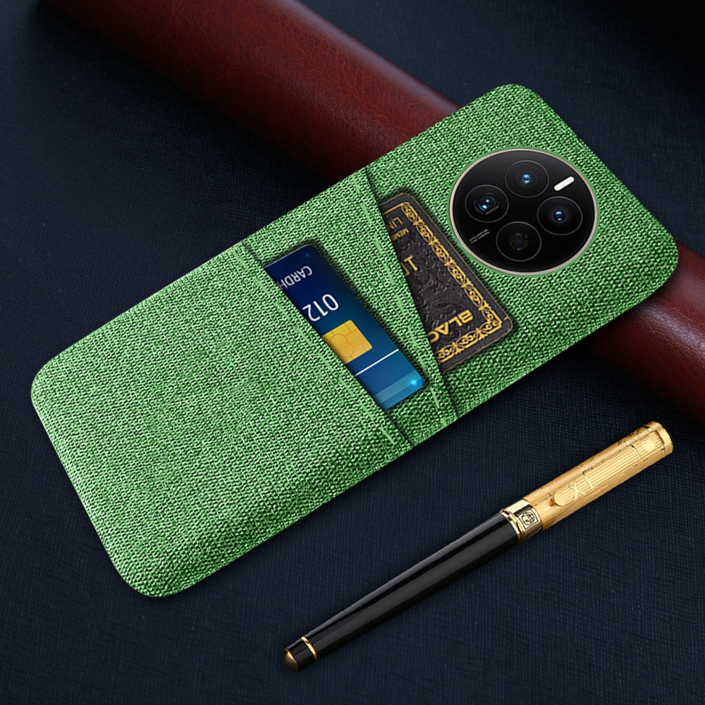 For Huawei Mate 50 4G Cloth Texture Phone Anti-drop Case Dual Card Slots Design PC Protective Cover