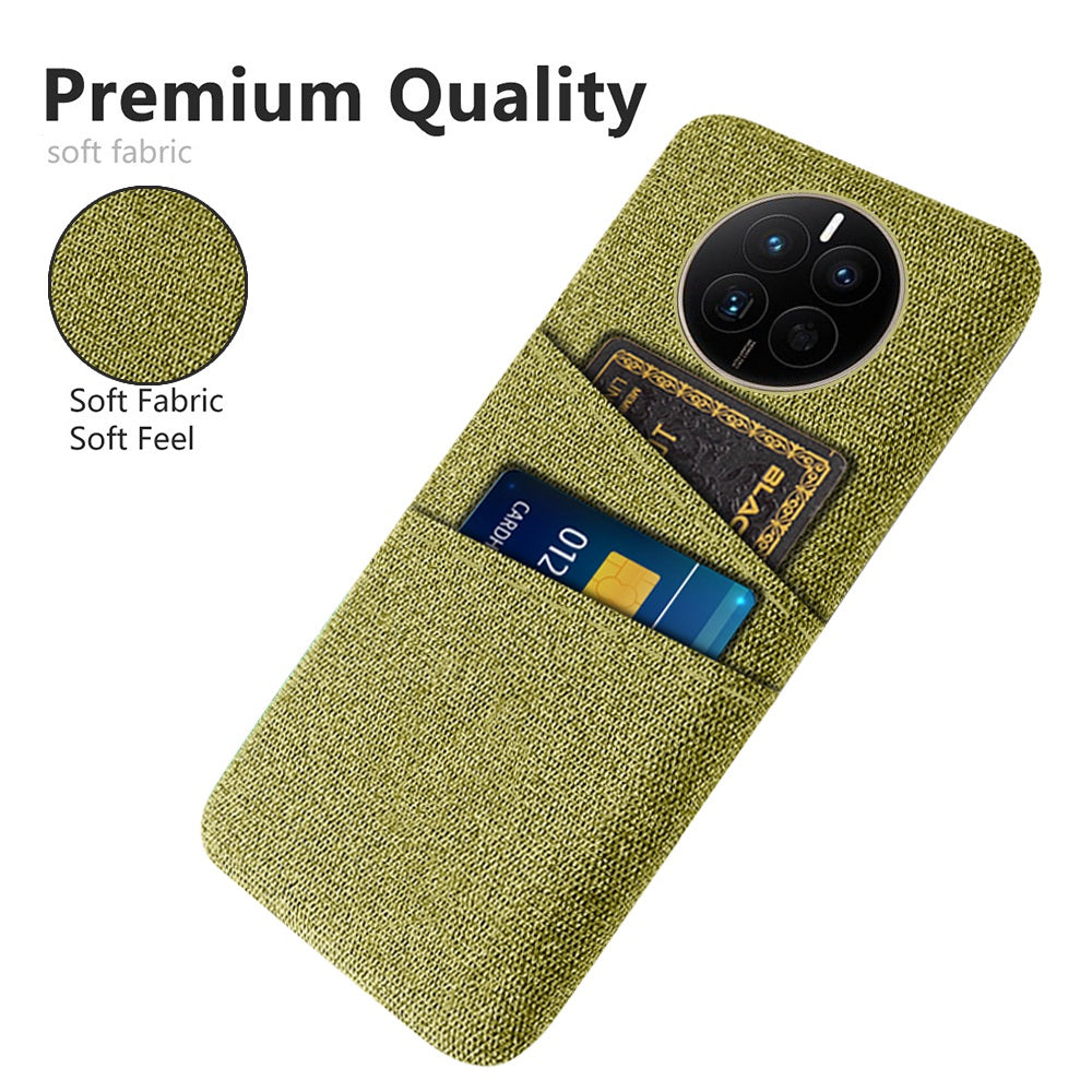 For Huawei Mate 50 4G Cloth Texture Phone Anti-drop Case Dual Card Slots Design PC Protective Cover