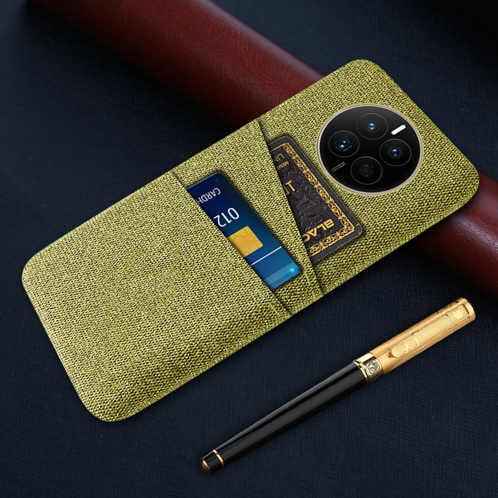 For Huawei Mate 50 4G Cloth Texture Phone Anti-drop Case Dual Card Slots Design PC Protective Cover
