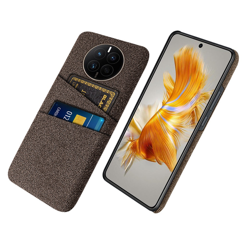 For Huawei Mate 50 4G Cloth Texture Phone Anti-drop Case Dual Card Slots Design PC Protective Cover