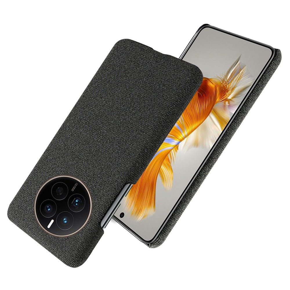 For Huawei Mate 50 4G Shockproof Case Solid Color Hard PC+Cloth Anti-Scratch Protective Cover