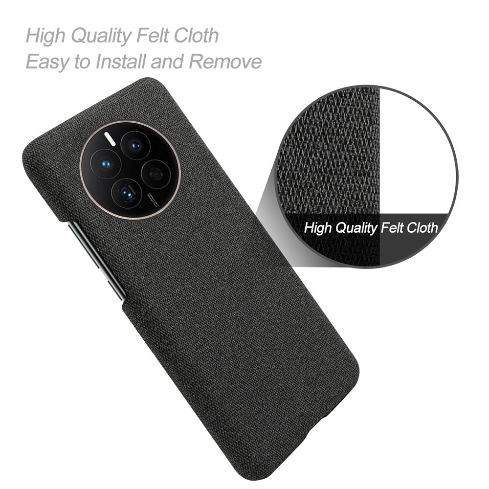 For Huawei Mate 50 4G Shockproof Case Solid Color Hard PC+Cloth Anti-Scratch Protective Cover