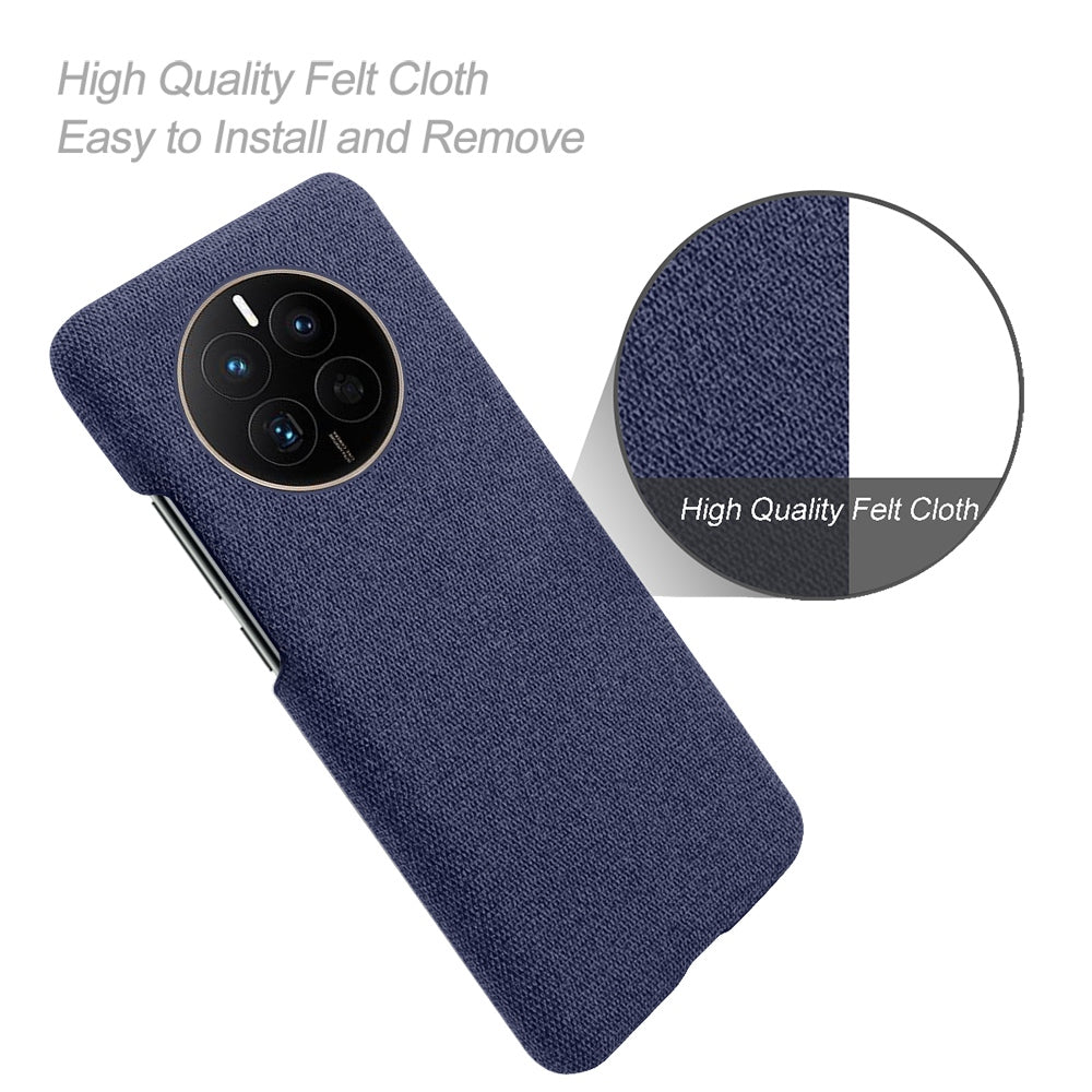 For Huawei Mate 50 4G Shockproof Case Solid Color Hard PC+Cloth Anti-Scratch Protective Cover