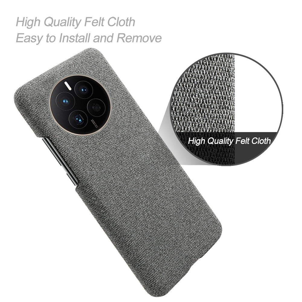 For Huawei Mate 50 4G Shockproof Case Solid Color Hard PC+Cloth Anti-Scratch Protective Cover