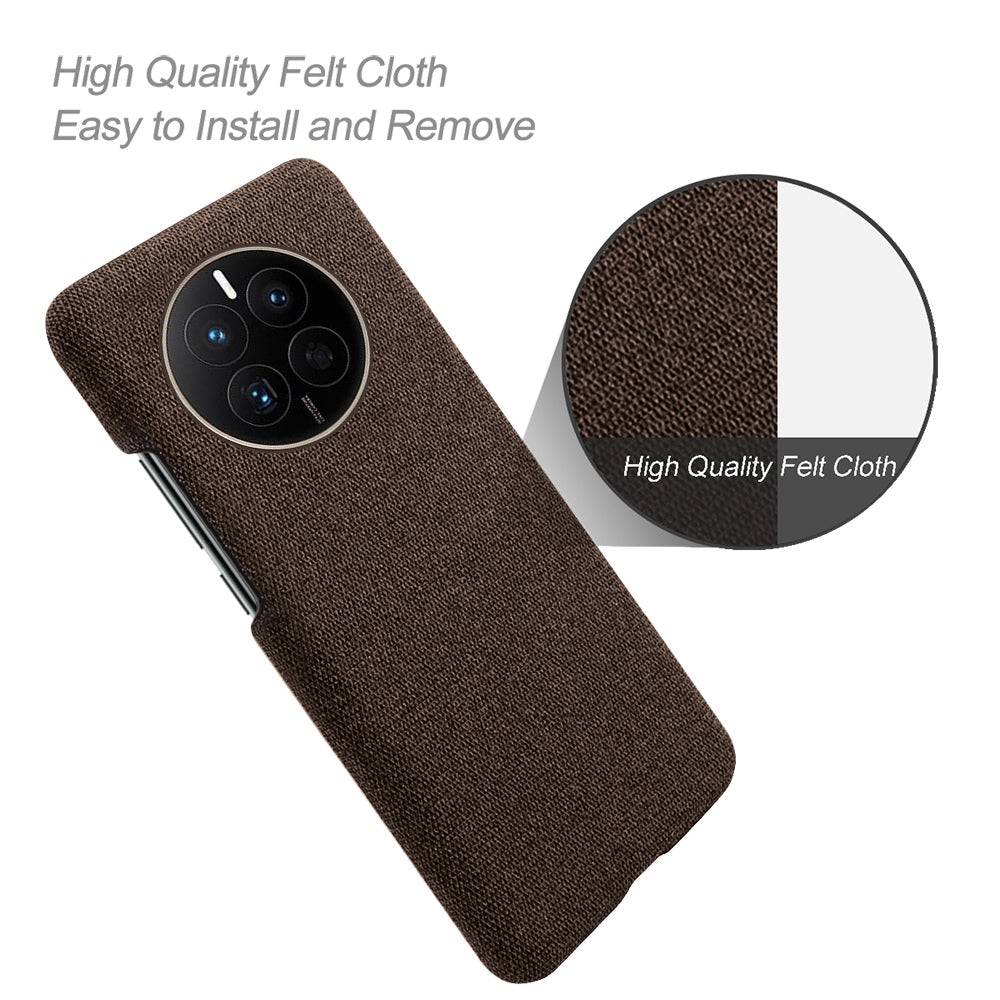 For Huawei Mate 50 4G Shockproof Case Solid Color Hard PC+Cloth Anti-Scratch Protective Cover