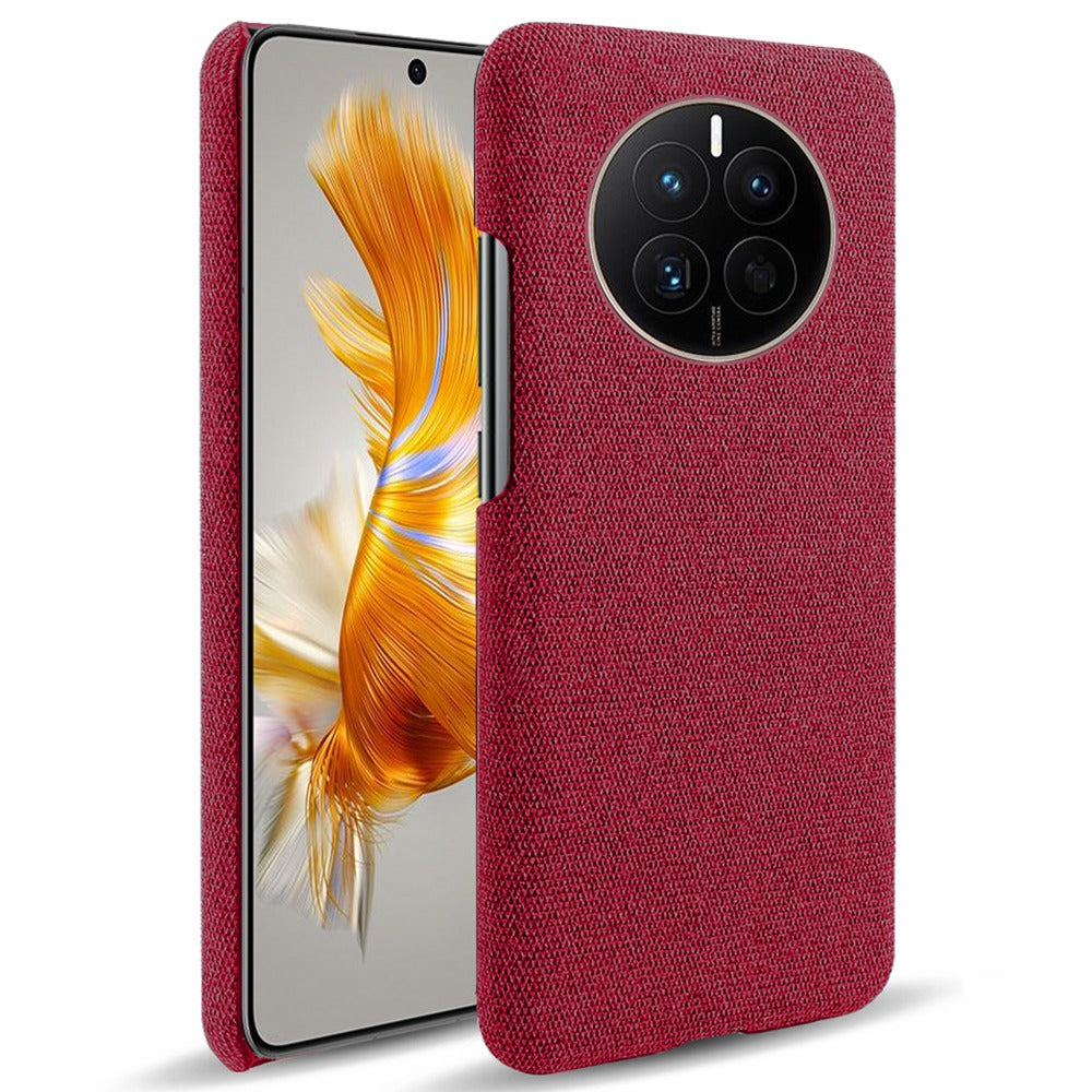 For Huawei Mate 50 4G Shockproof Case Solid Color Hard PC+Cloth Anti-Scratch Protective Cover