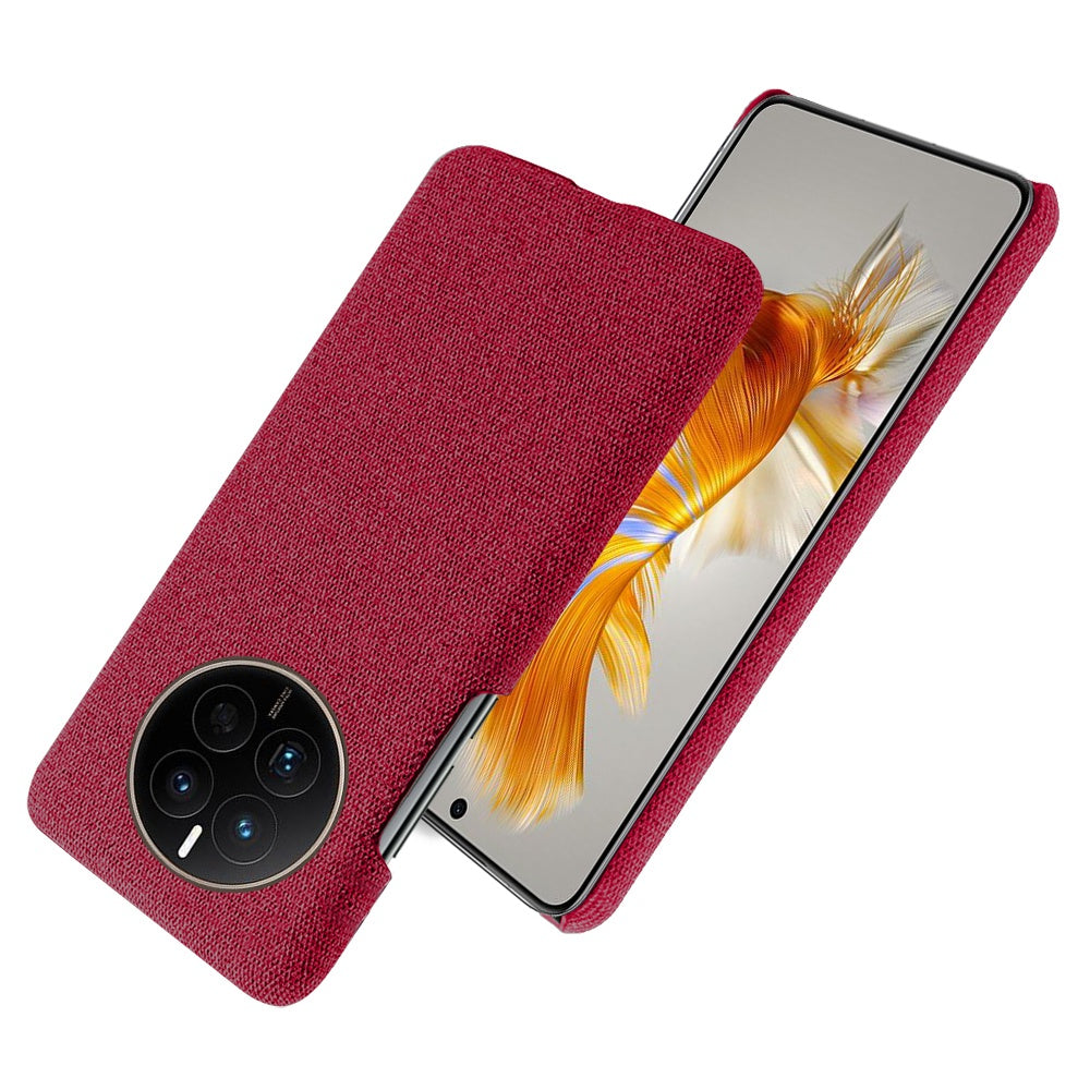 For Huawei Mate 50 4G Shockproof Case Solid Color Hard PC+Cloth Anti-Scratch Protective Cover