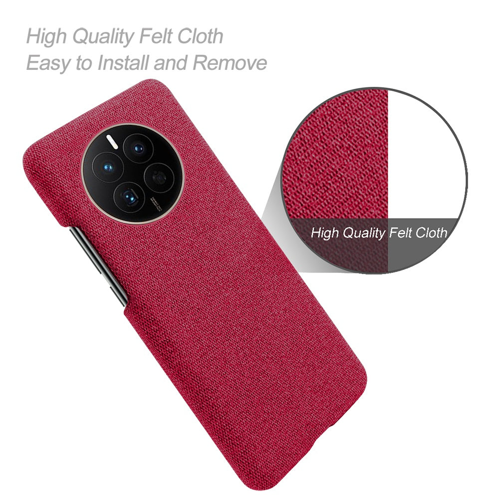 For Huawei Mate 50 4G Shockproof Case Solid Color Hard PC+Cloth Anti-Scratch Protective Cover