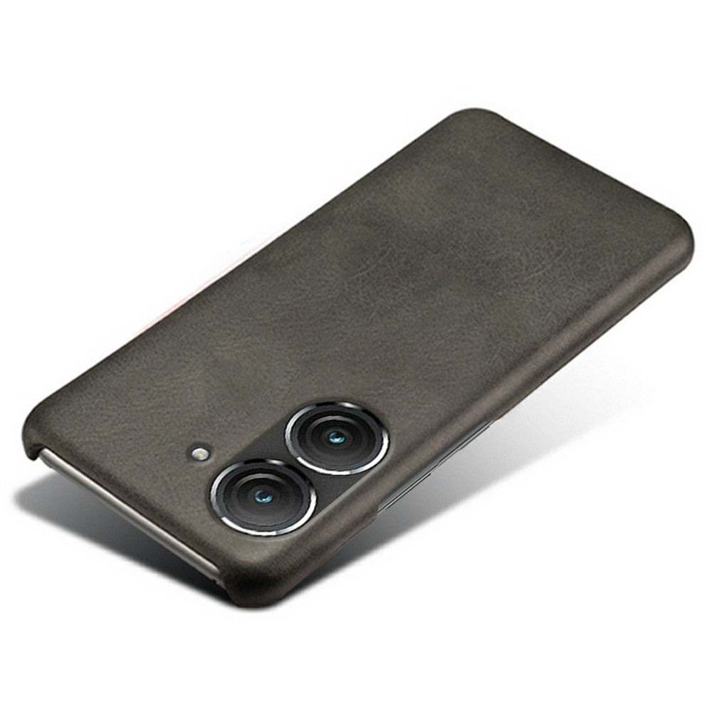 For Huawei Mate 50 4G Calf Texture PU Leather Coated Hard PC Case Anti-Slip Shockproof Protective Phone Cover