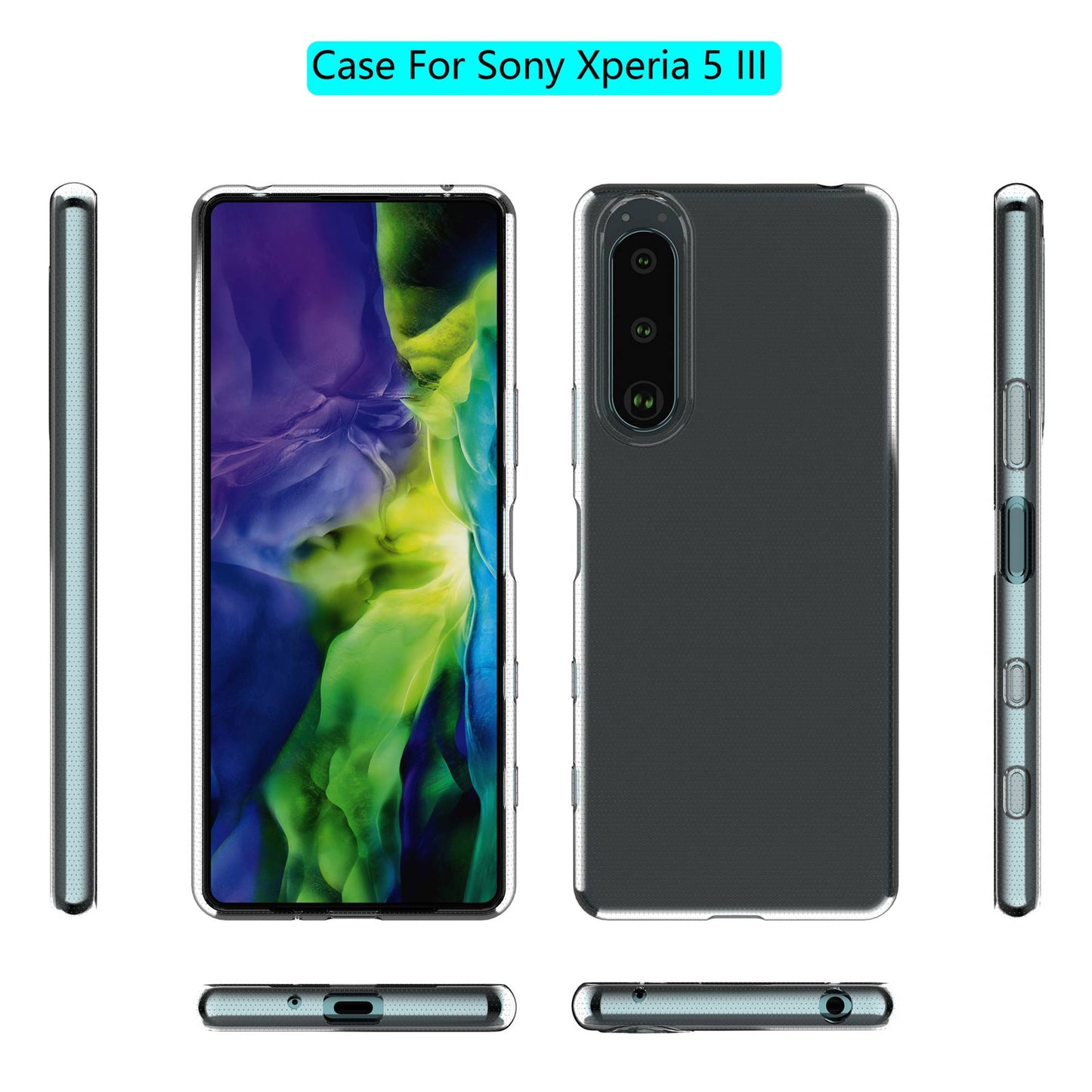 For Sony Xperia 5 III 5G Drop Protection Phone Case Shockproof TPU Crystal Clear Phone Back Shell