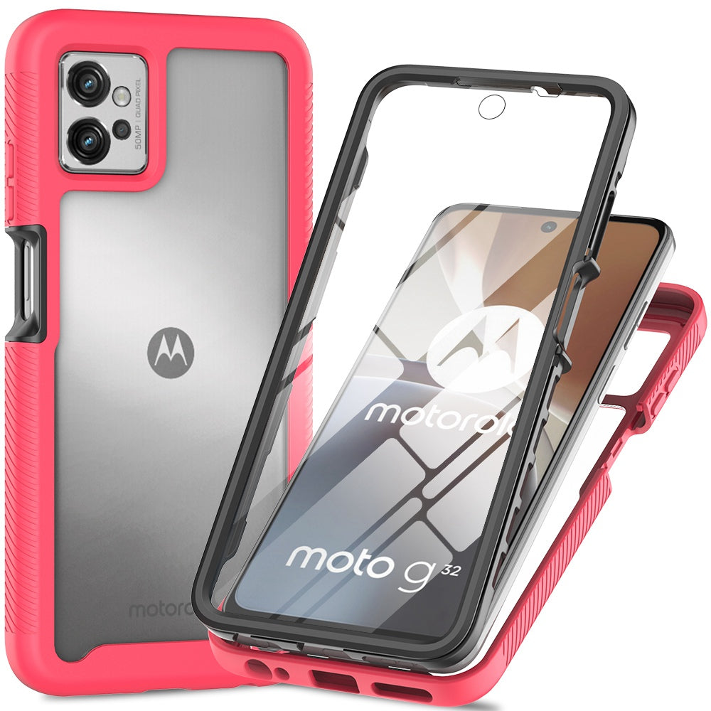 For Motorola Moto G32 4G PET Screen Protector Phone Case PC + TPU Full Protection Hybrid Cover