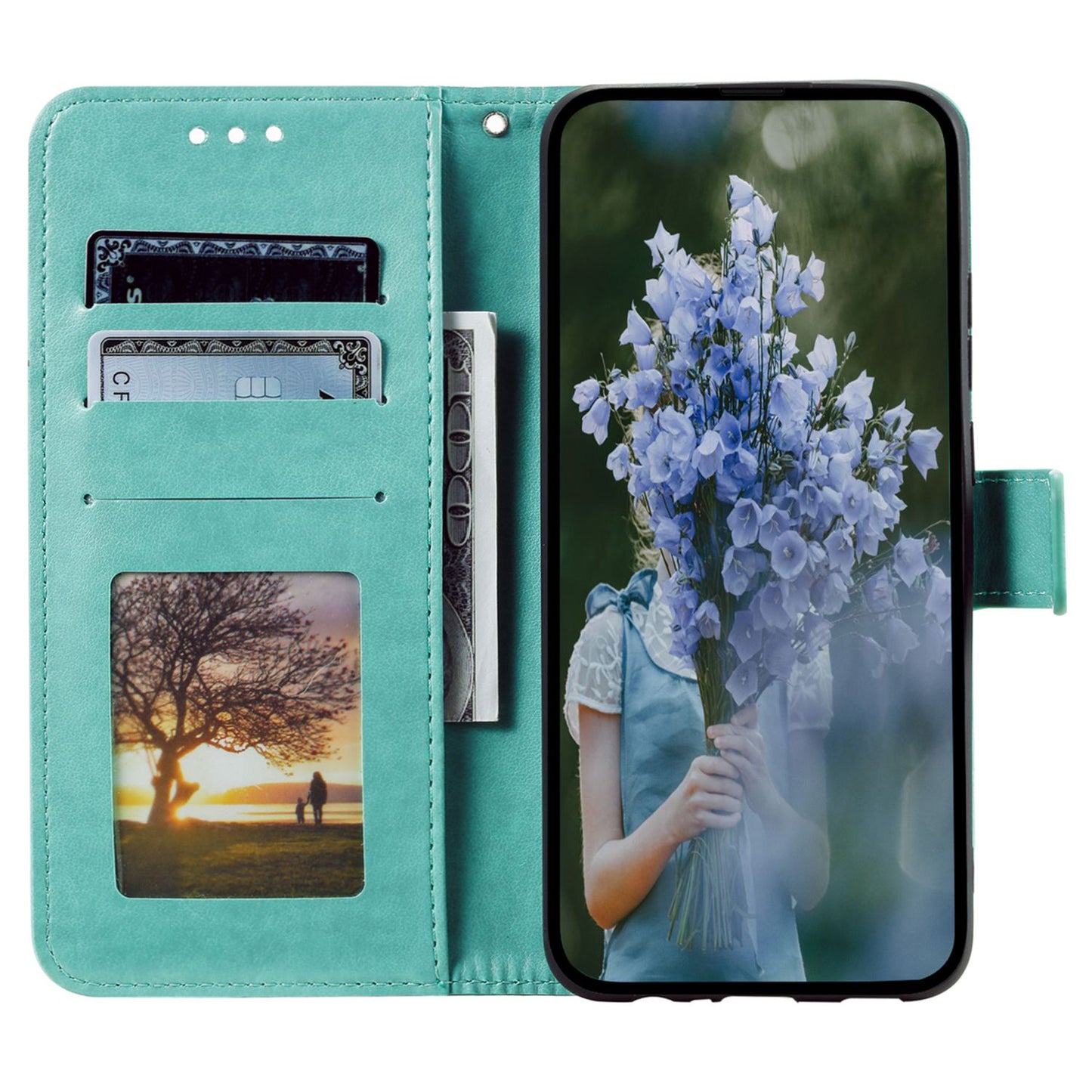 Flip Wallet Case For Nokia G60 5G, Book Style Mandala Flower Pattern Imprinted PU Leather Phone Cover Protective Shell with Stand