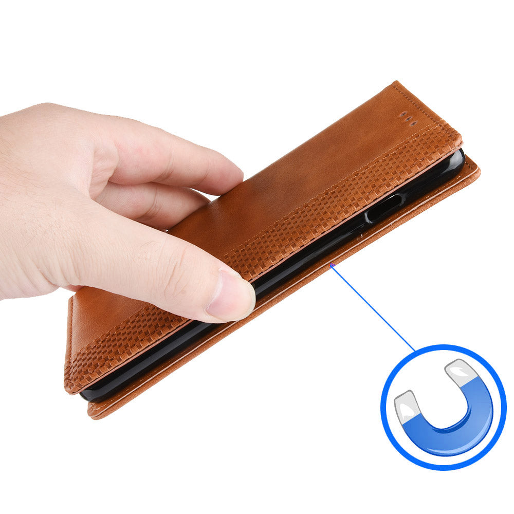 Cell Phone Cover For Google Pixel 7 5G, Wallet Case Magnetic Auto Closing PU Leather Retro Imprint Pattern Anti-Srcratch Phone Shell with Stand
