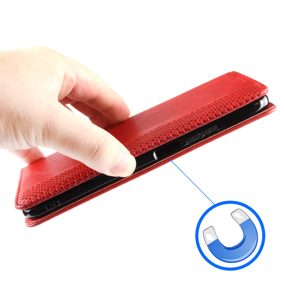 Cell Phone Cover For Google Pixel 7 5G, Wallet Case Magnetic Auto Closing PU Leather Retro Imprint Pattern Anti-Srcratch Phone Shell with Stand