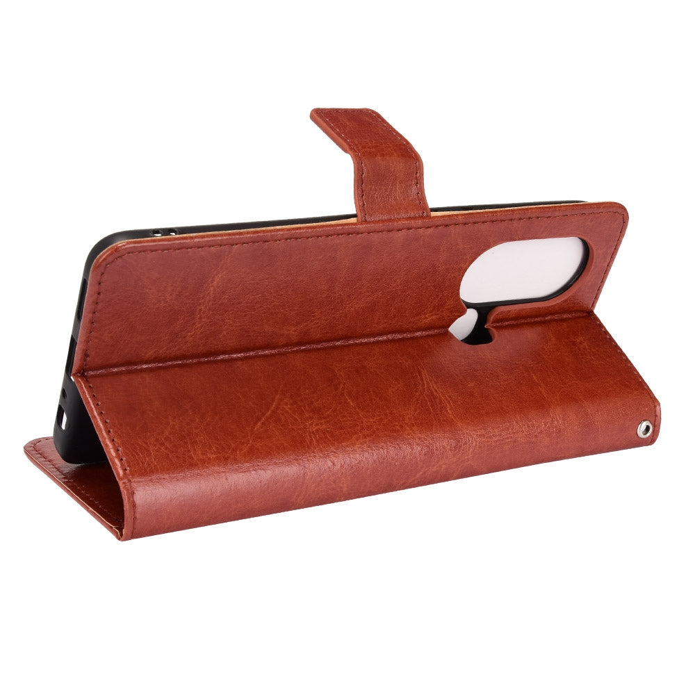 For Infinix Hot 11s / Infinix Hot 11s NFC 4G Anti-drop PU Leather Phone Case Crazy Horse Texture Wallet Stand Magnetic Clasp Phone Cover