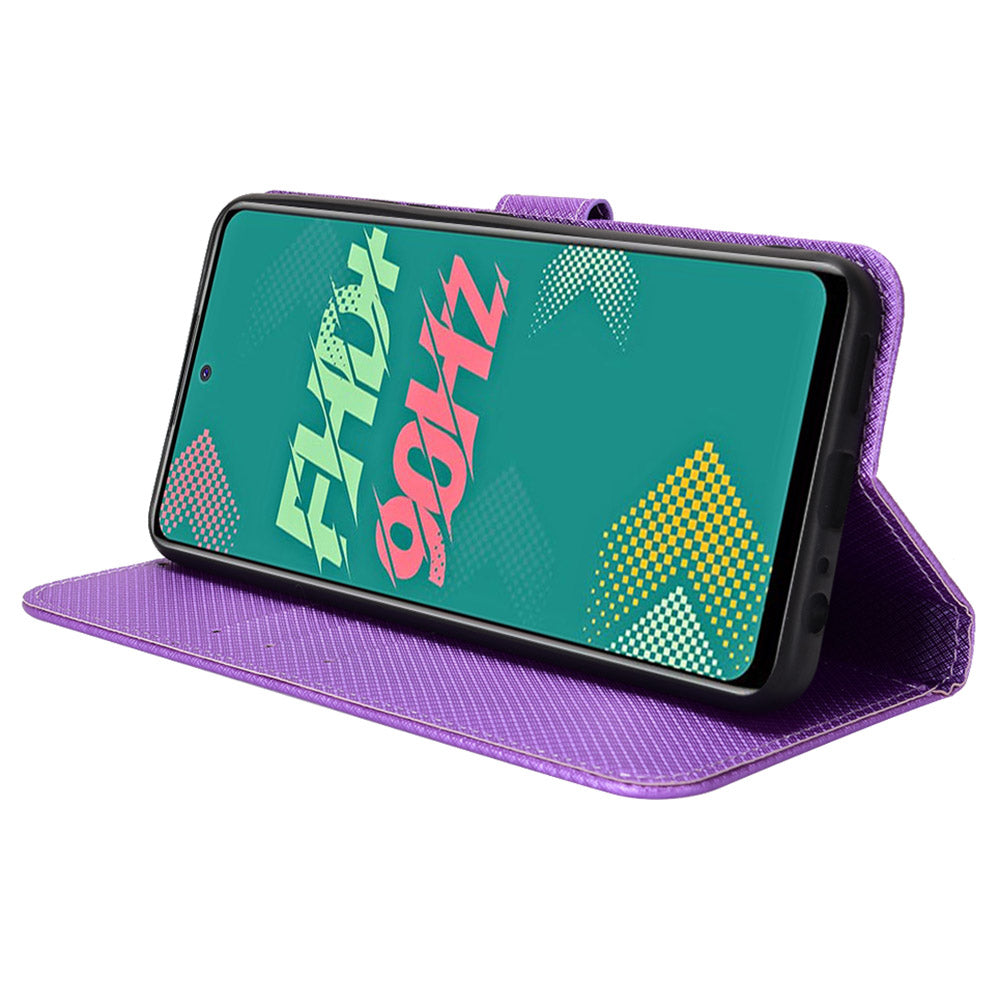For Infinix Hot 11s / Hot 11s NFC 4G Wallet Phone Case Diamond Texture Anti-scratch PU Leather Cellphone Cover with Stand