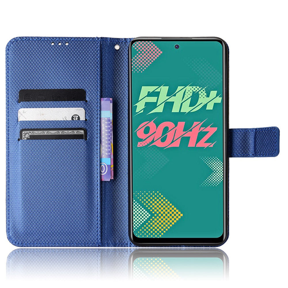 For Infinix Hot 11s / Hot 11s NFC 4G Wallet Phone Case Diamond Texture Anti-scratch PU Leather Cellphone Cover with Stand
