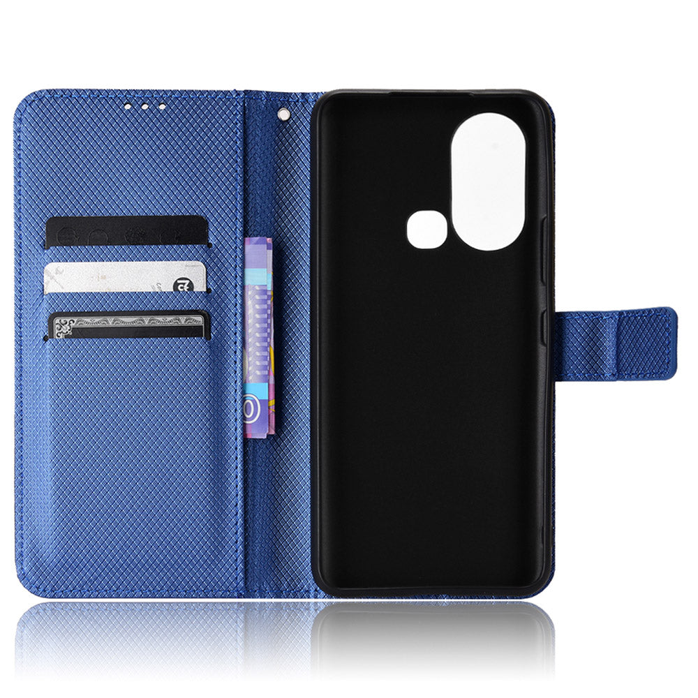 For Infinix Hot 11s / Hot 11s NFC 4G Wallet Phone Case Diamond Texture Anti-scratch PU Leather Cellphone Cover with Stand