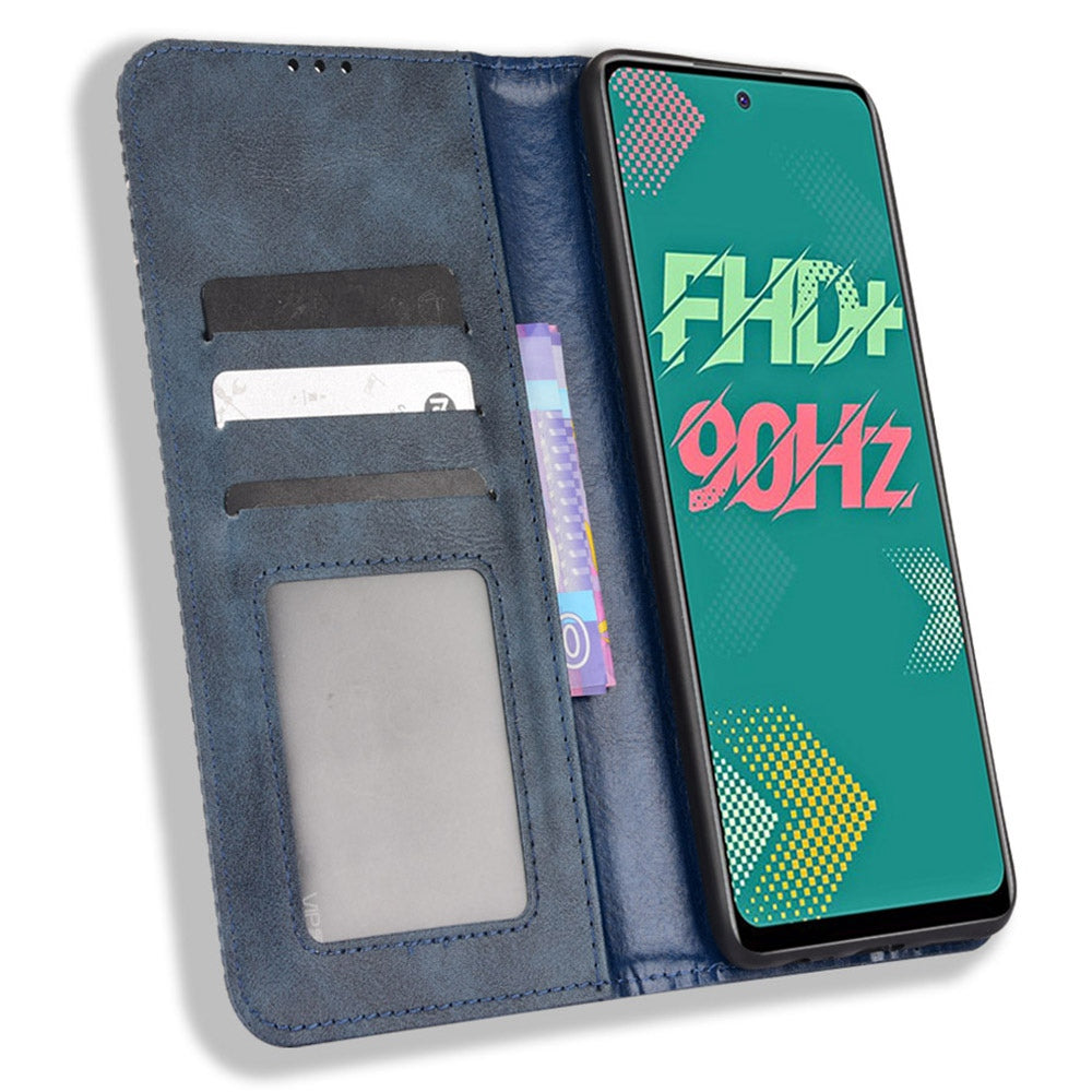For Infinix Hot 11s / Hot 11s NFC 4G Retro Texture PU Leather Case Imprinted Pattern Magnetic Auto-absorbed Phone Stand Wallet Cover