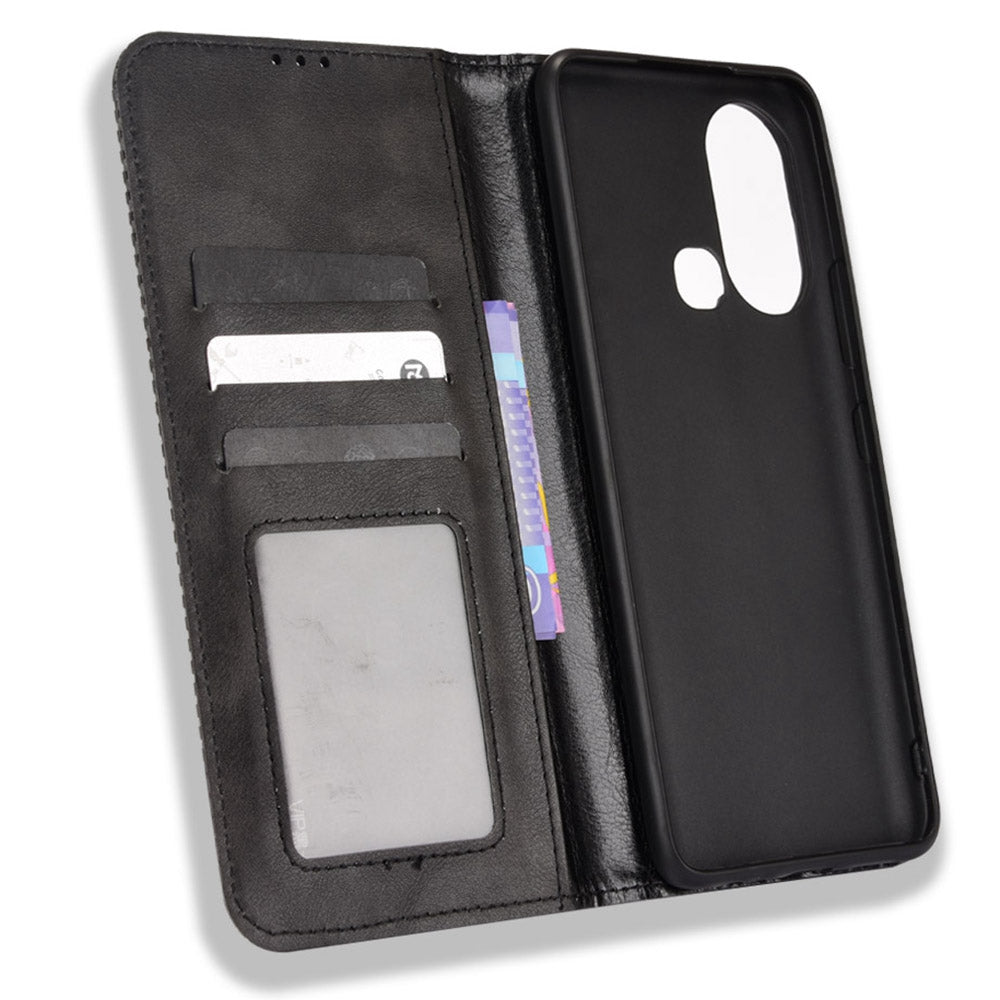 For Infinix Hot 11s / Hot 11s NFC 4G Retro Texture PU Leather Case Imprinted Pattern Magnetic Auto-absorbed Phone Stand Wallet Cover