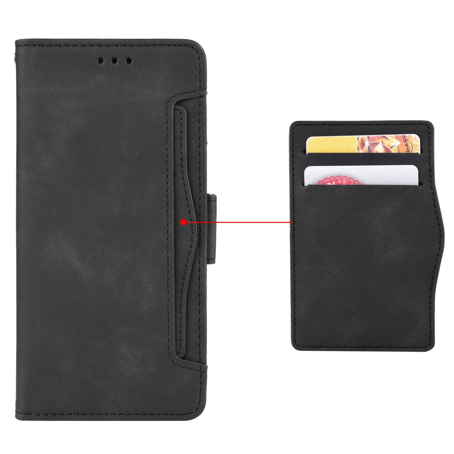 For Infinix Hot 11s / Hot 11s NFC 4G Multiple Card Slots PU Leather Case Dual Magnetic Clasp Phone Cover with Stand Wallet