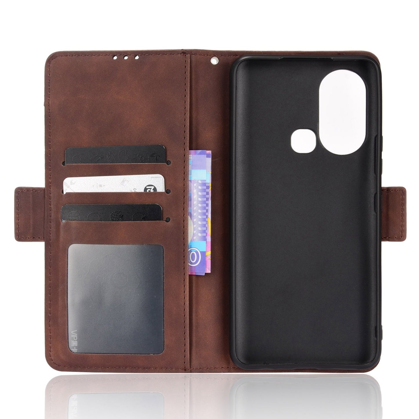 For Infinix Hot 11s / Hot 11s NFC 4G Multiple Card Slots PU Leather Case Dual Magnetic Clasp Phone Cover with Stand Wallet