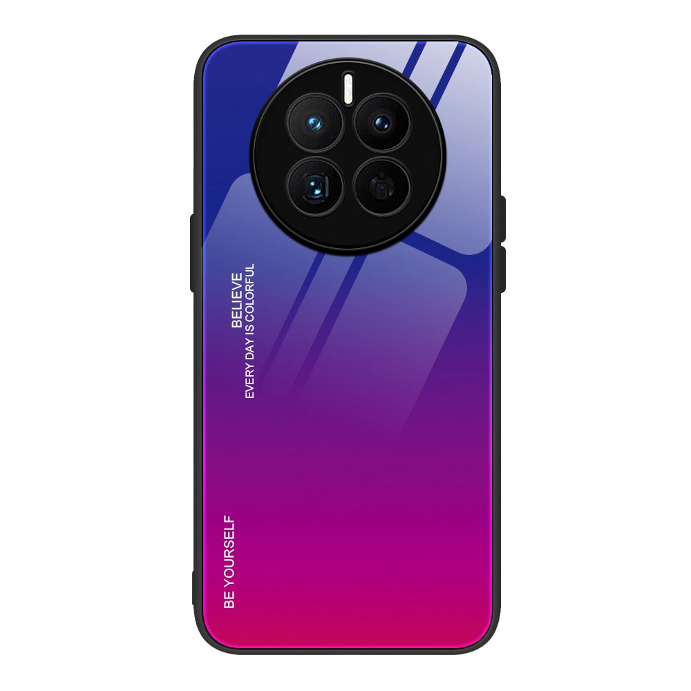 For Huawei Mate 50 4G Gradient Tempered Glass Phone Case Hard PC Soft TPU Frame Hybrid Slim Cover