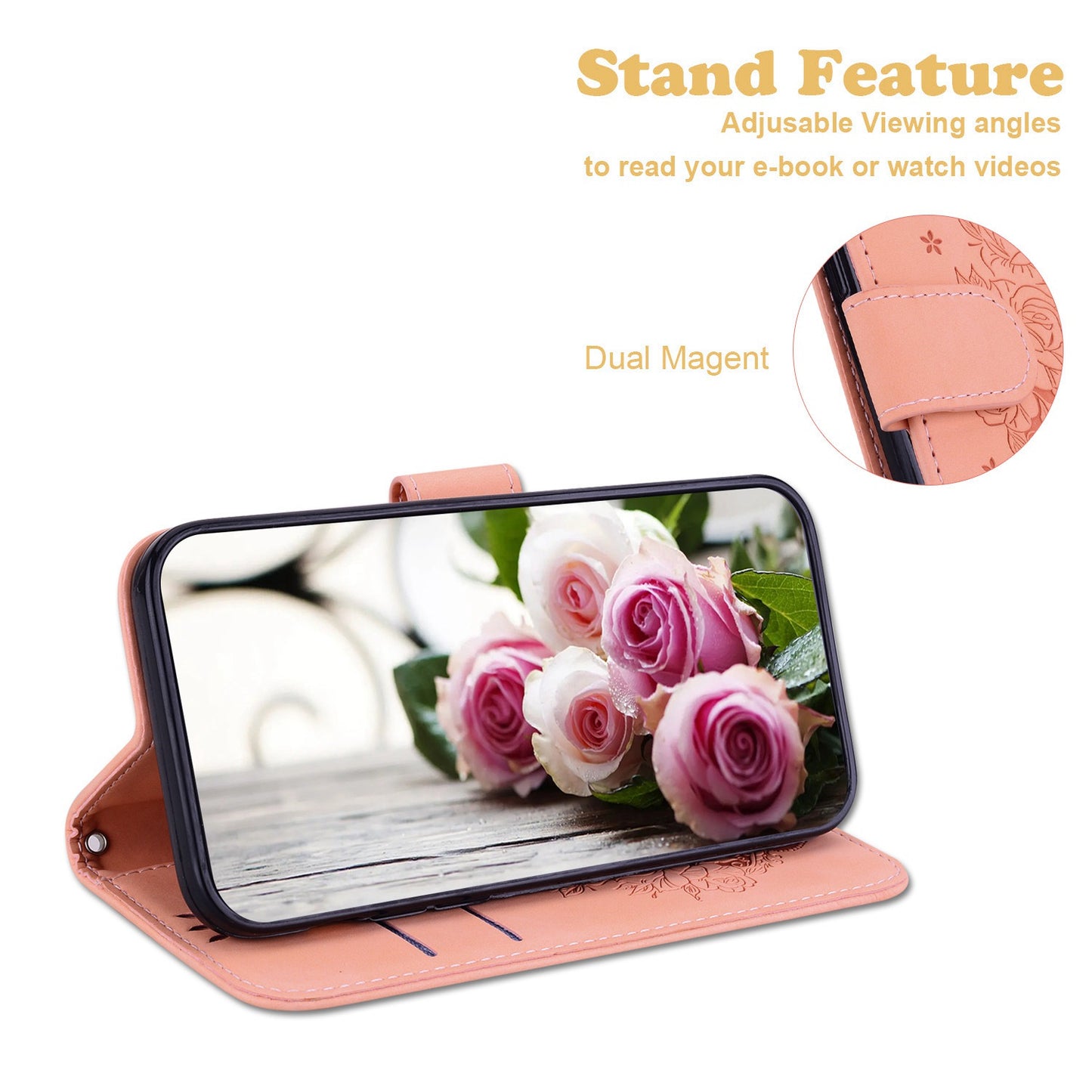 For Honor X9 4G / 5G Imprinted Rose Butterfly Leather Flip Phone Case Stand Magnetic Protective Wallet Cover with Strap