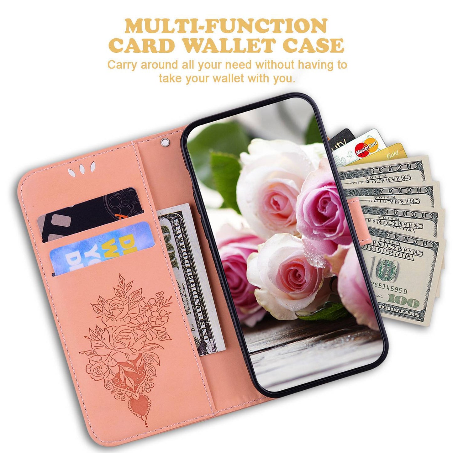For Honor X9 4G / 5G Imprinted Rose Butterfly Leather Flip Phone Case Stand Magnetic Protective Wallet Cover with Strap
