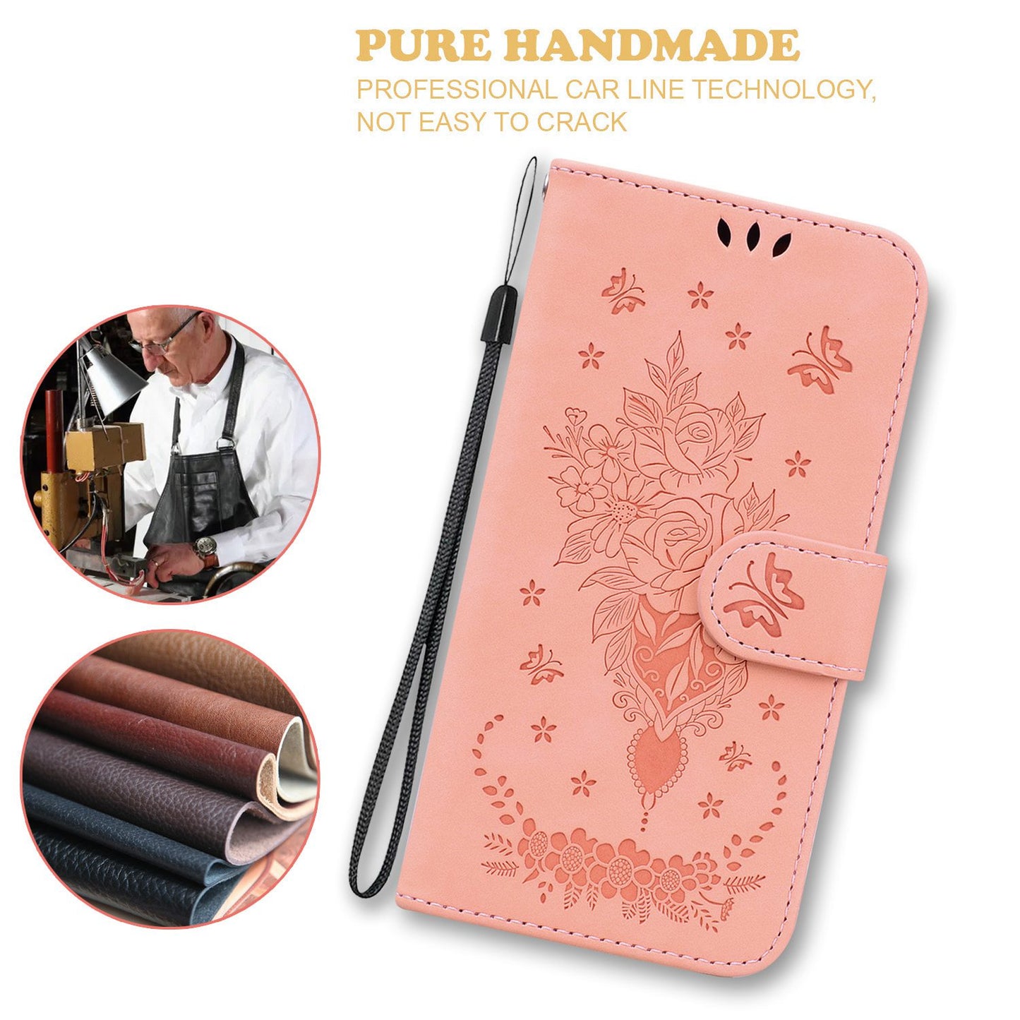 For Honor X9 4G / 5G Imprinted Rose Butterfly Leather Flip Phone Case Stand Magnetic Protective Wallet Cover with Strap