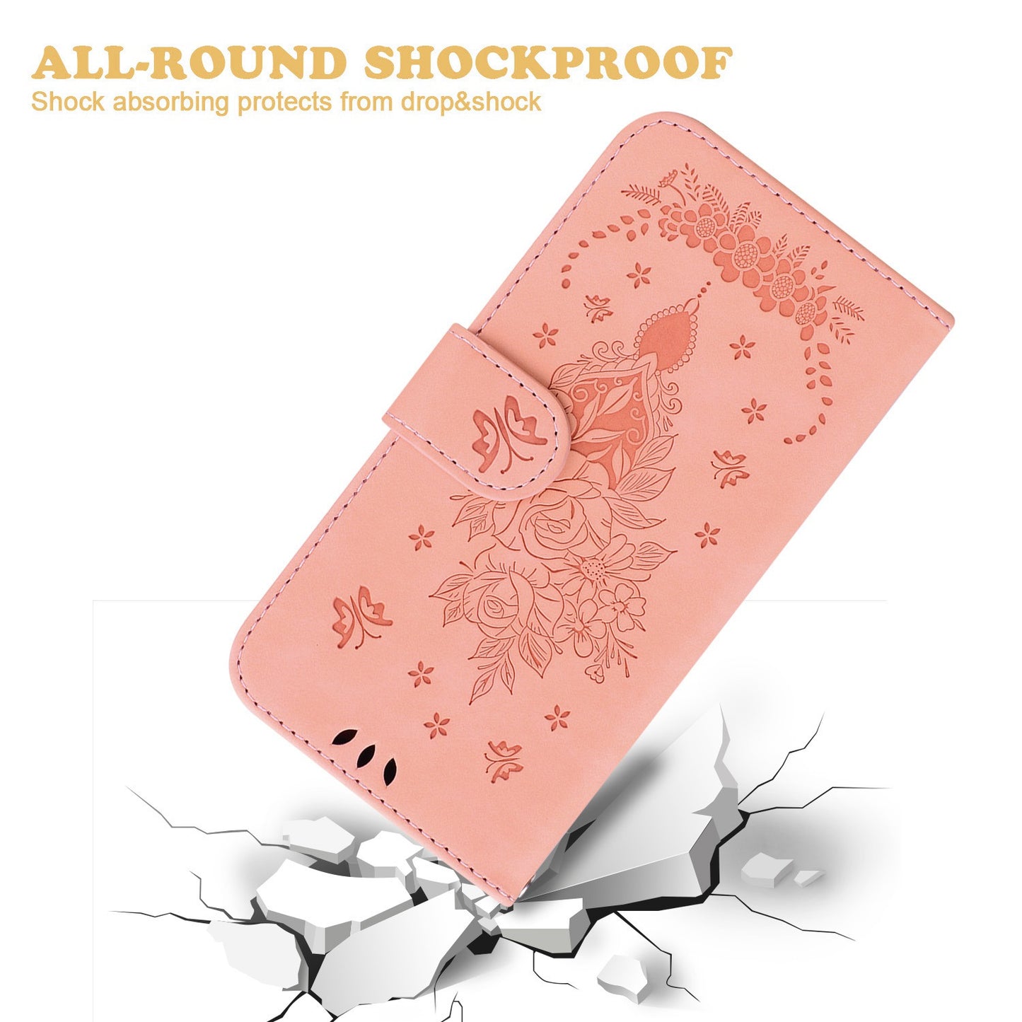 For Honor X9 4G / 5G Imprinted Rose Butterfly Leather Flip Phone Case Stand Magnetic Protective Wallet Cover with Strap