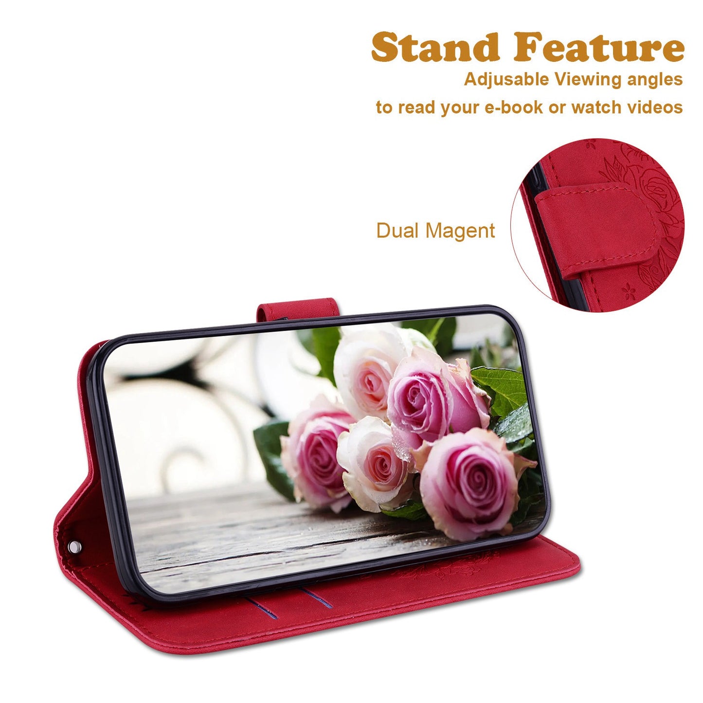 For Honor X9 4G / 5G Imprinted Rose Butterfly Leather Flip Phone Case Stand Magnetic Protective Wallet Cover with Strap