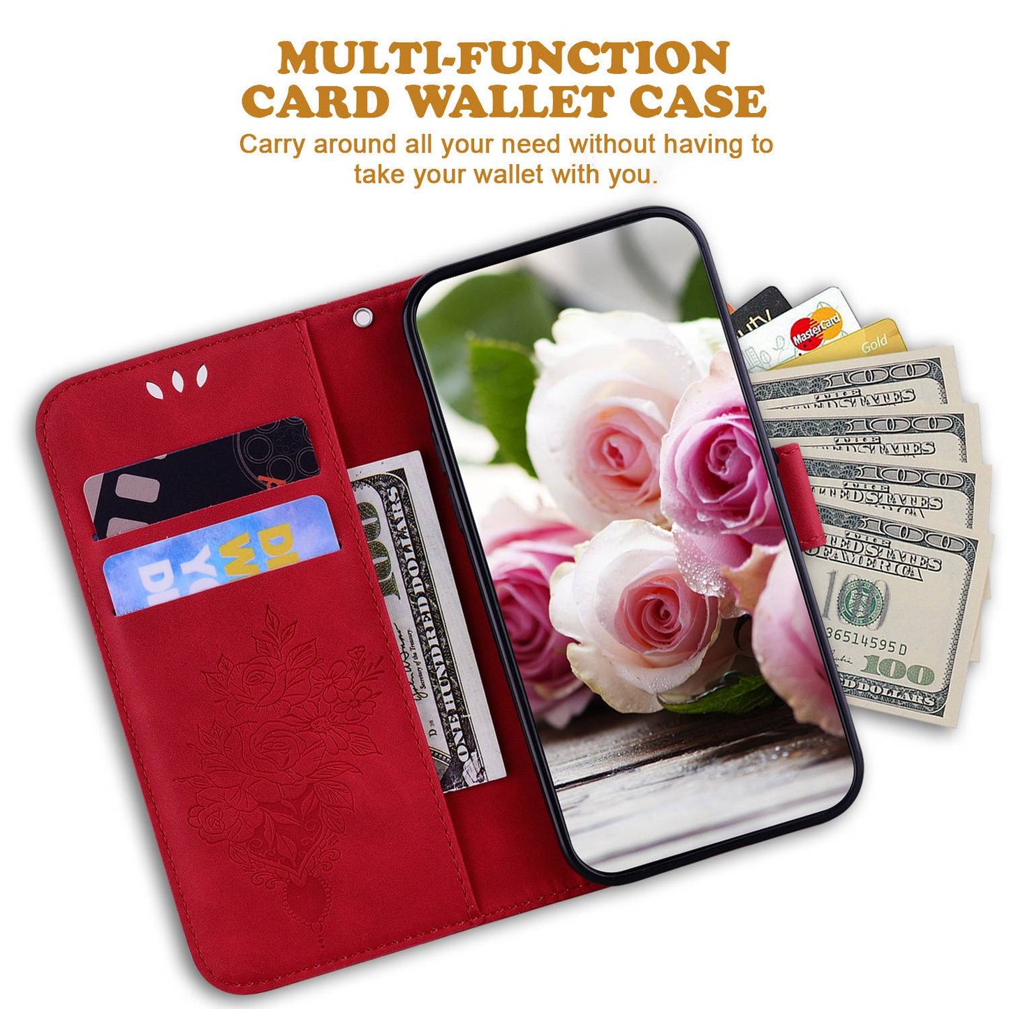 For Honor X9 4G / 5G Imprinted Rose Butterfly Leather Flip Phone Case Stand Magnetic Protective Wallet Cover with Strap