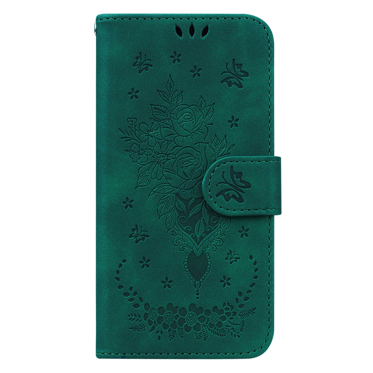 For Honor X9 4G / 5G Imprinted Rose Butterfly Leather Flip Phone Case Stand Magnetic Protective Wallet Cover with Strap