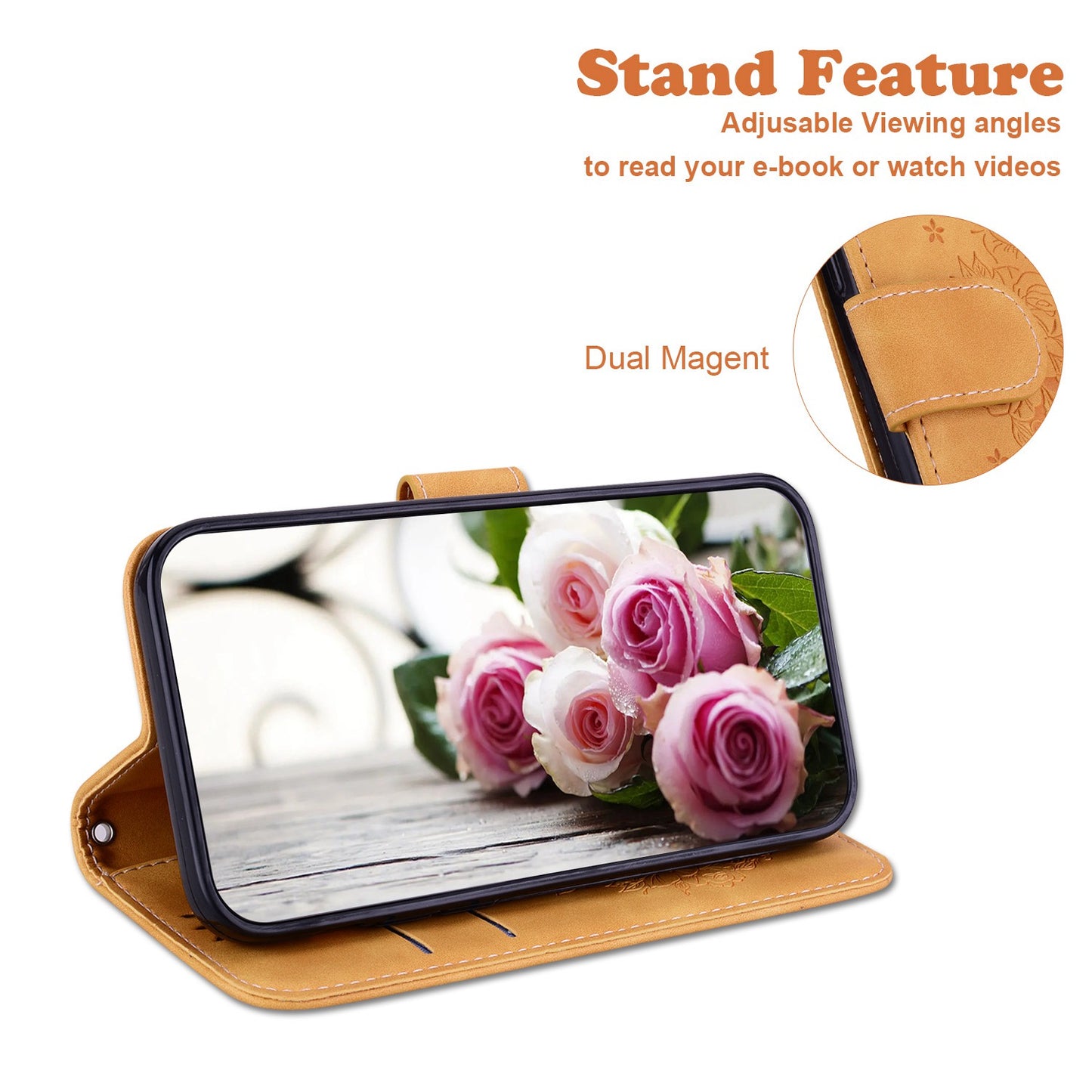 For Honor X9 4G / 5G Imprinted Rose Butterfly Leather Flip Phone Case Stand Magnetic Protective Wallet Cover with Strap