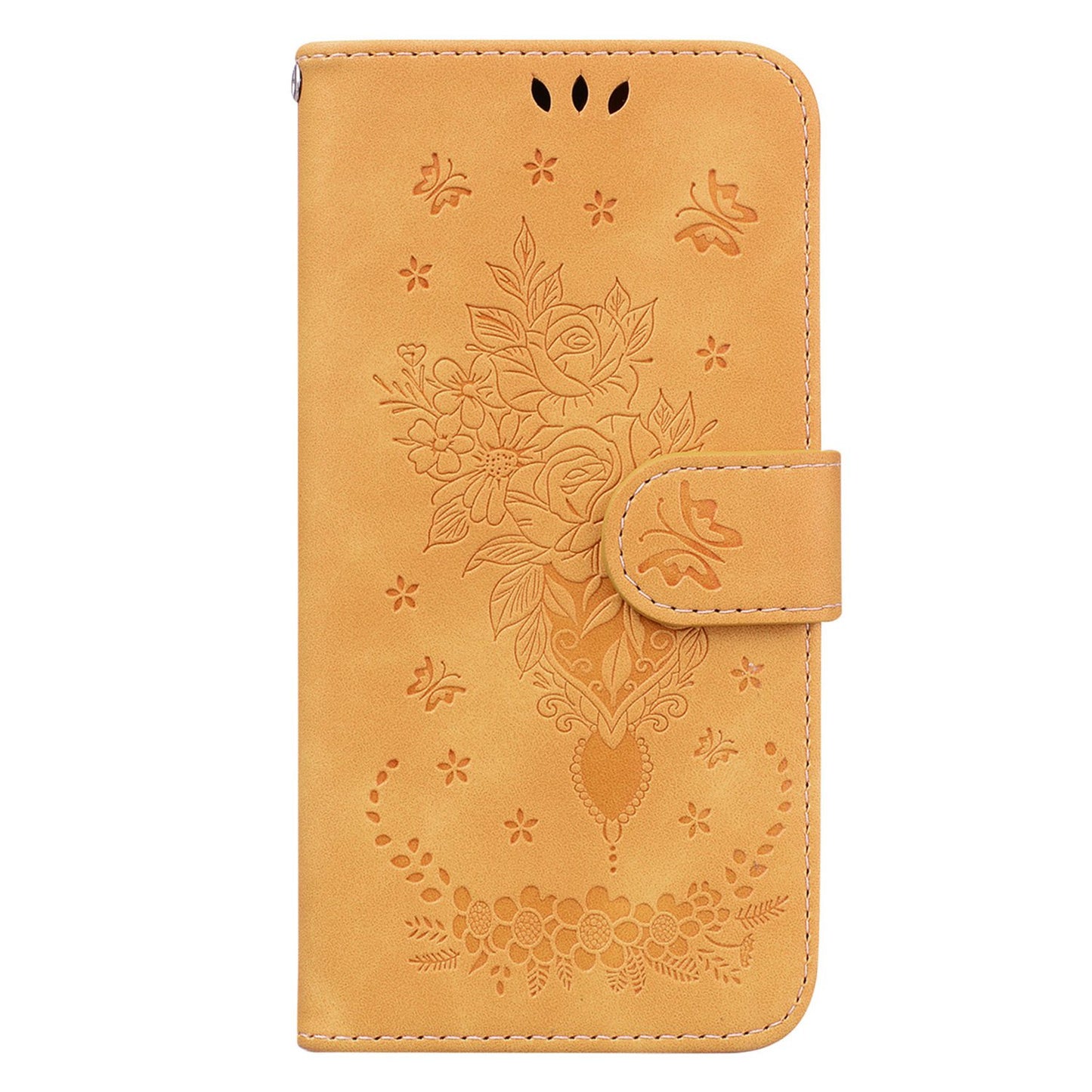 For Honor X9 4G / 5G Imprinted Rose Butterfly Leather Flip Phone Case Stand Magnetic Protective Wallet Cover with Strap