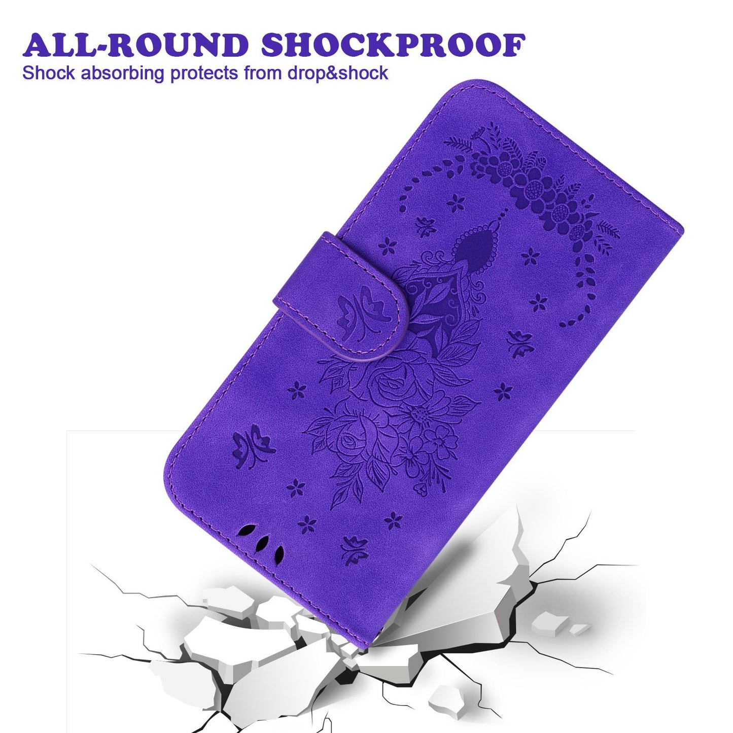 For Honor X9 4G / 5G Imprinted Rose Butterfly Leather Flip Phone Case Stand Magnetic Protective Wallet Cover with Strap