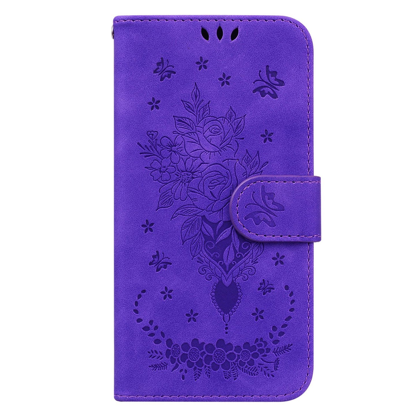 For Honor X9 4G / 5G Imprinted Rose Butterfly Leather Flip Phone Case Stand Magnetic Protective Wallet Cover with Strap