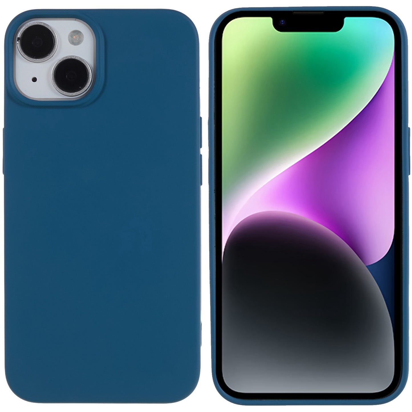 2.0mm Thickness Well-protected TPU Case for iPhone 14, Solid Color Drop-resistant Phone Cover
