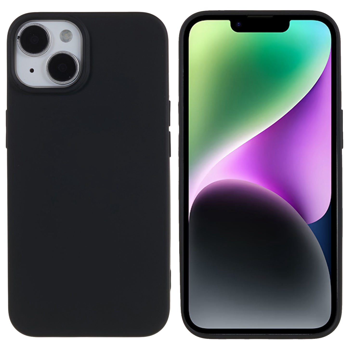 2.0mm Thickness Well-protected TPU Case for iPhone 14, Solid Color Drop-resistant Phone Cover