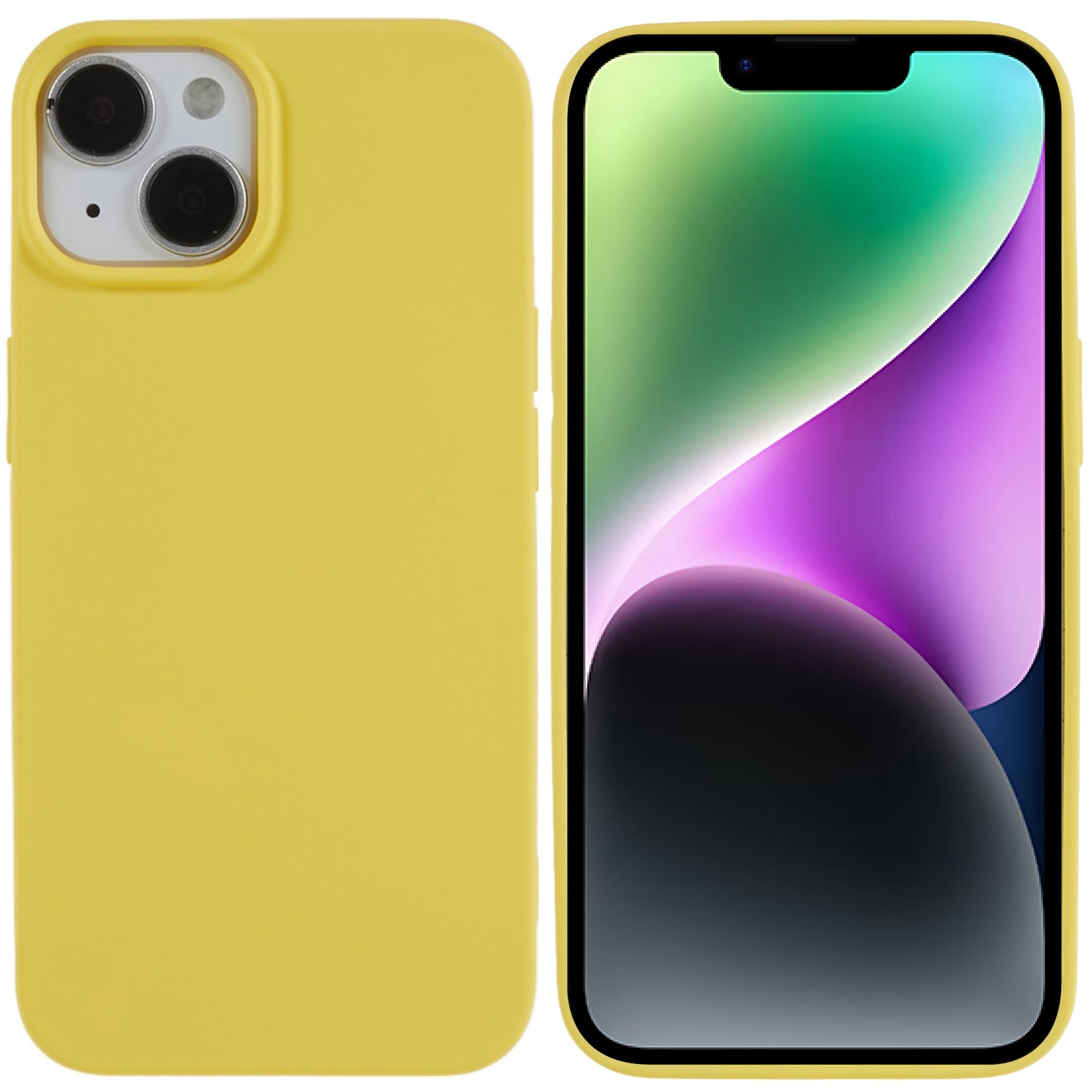 2.0mm Thickness Well-protected TPU Case for iPhone 14, Solid Color Drop-resistant Phone Cover