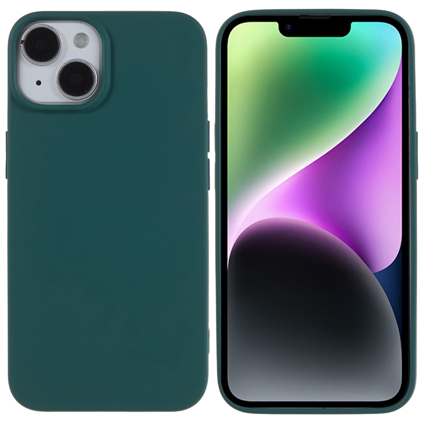 2.0mm Thickness Well-protected TPU Case for iPhone 14, Solid Color Drop-resistant Phone Cover