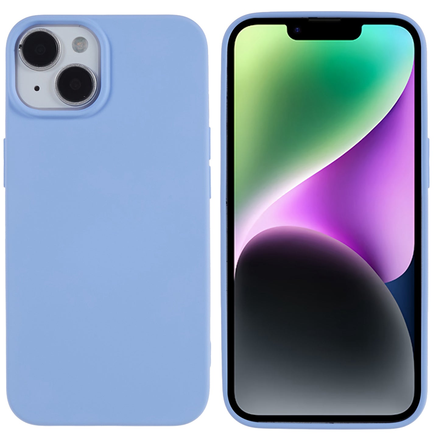 2.0mm Thickness Well-protected TPU Case for iPhone 14, Solid Color Drop-resistant Phone Cover